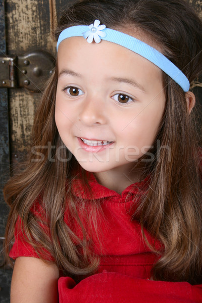Zdjęcia stock: Brunetka · dziewczyna · cute · mały · niebieski · włosy