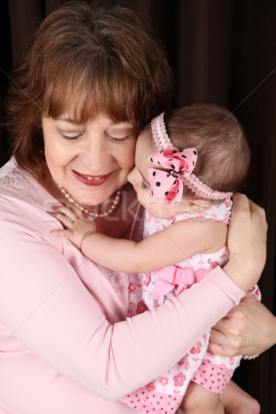 Zdjęcia stock: Babcia · wnuczka · brązowy · rodziny · uśmiech