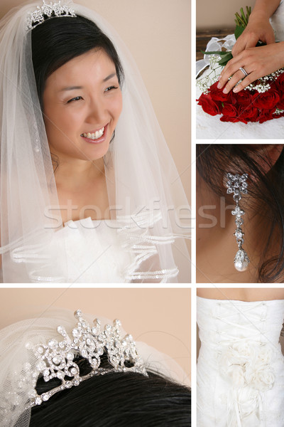 Menyasszonyi kombináció menyasszony kellékek virágok esküvő Stock fotó © vanessavr