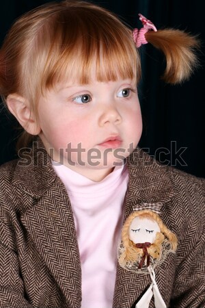 Copil fată dolofan obrajii elegant Imagine de stoc © vanessavr
