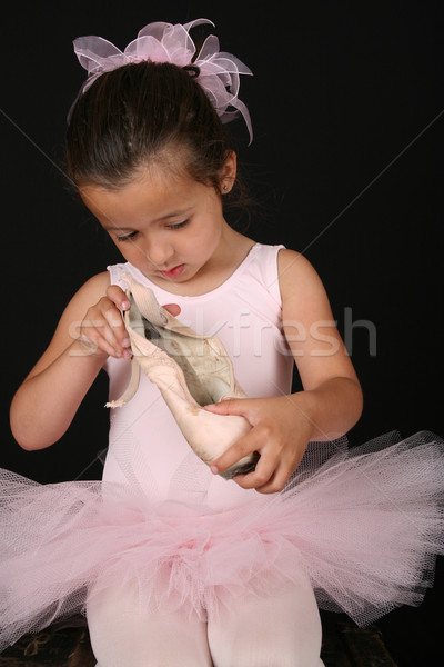 Ballet meisje cute weinig brunette roze Stockfoto © vanessavr