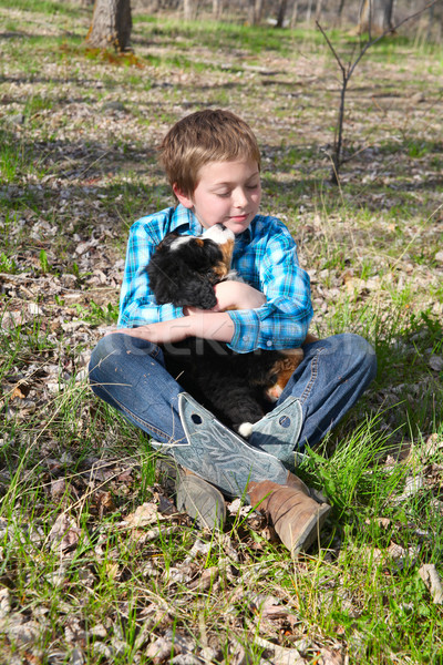 Boy and puppy Stock photo © vanessavr