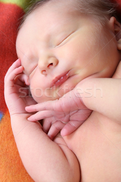 Dormit nou-nascut copil moale copil Imagine de stoc © vanessavr