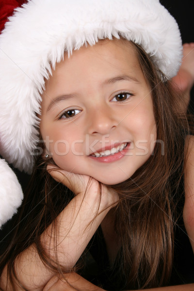 Weihnachten Mädchen schönen wenig Brünette träumen Stock foto © vanessavr