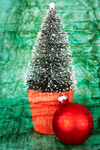 Kerstboom bal beide gebruikt eigendom Stockfoto © vanessavr