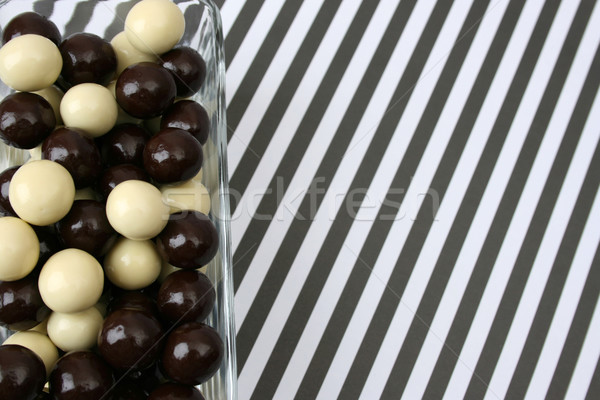 Foto stock: Chocolate · baunilha · chocolate · escuro · listrado · vidro