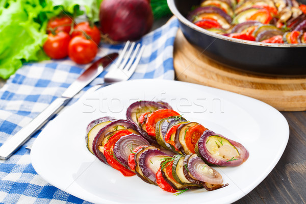 Foto stock: Delicioso · cocido · alimentos · cena · tomate