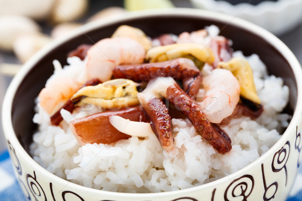 Stock photo: Seafood rice