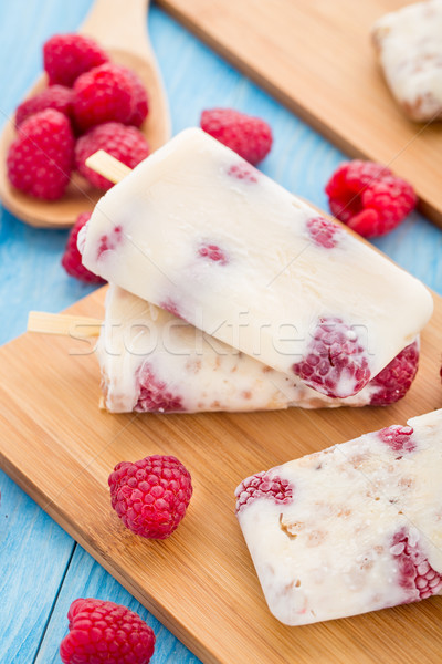 Frozen yogurt with oats and raspberries Stock photo © vankad