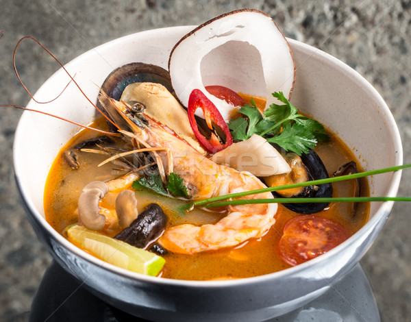 Tom Yum Goong thai soup Stock photo © vankad