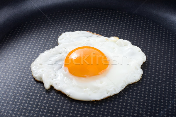 Ovo frito panela frigideira café da manhã branco Foto stock © vankad