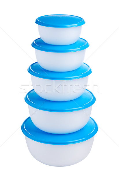 Plastic containers on white background Stock photo © vankad
