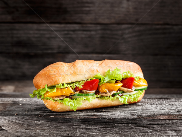 Sandwich Gemüse rustikal grünen Käse Frühstück Stock foto © vankad