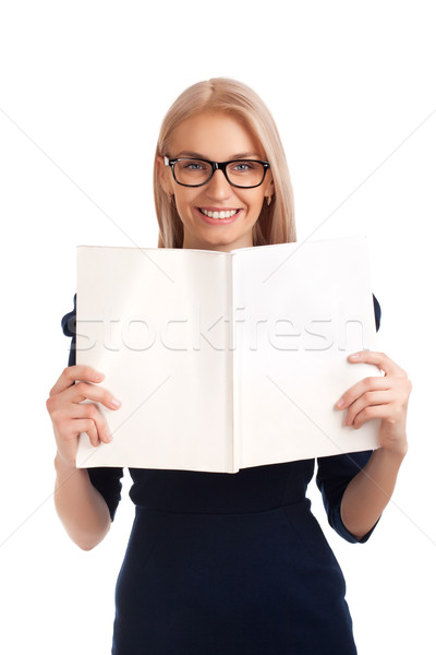 Young woman reading womens magazine Stock photo © vankad