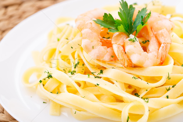 Pasta with shrimps Stock photo © vankad