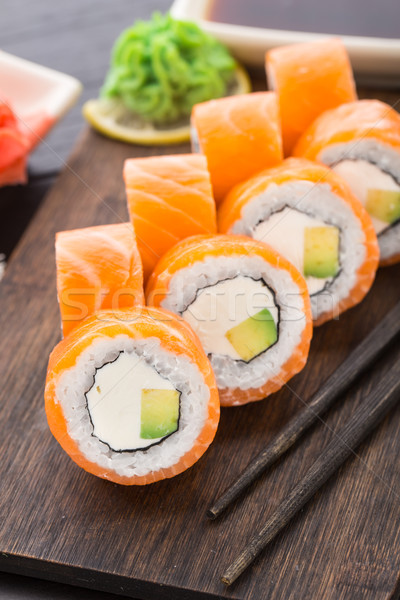 Sushi rolls philadelphia Stock photo © vankad
