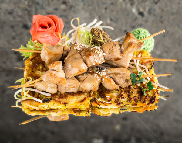 Yakitori chicken skewers Stock photo © vankad