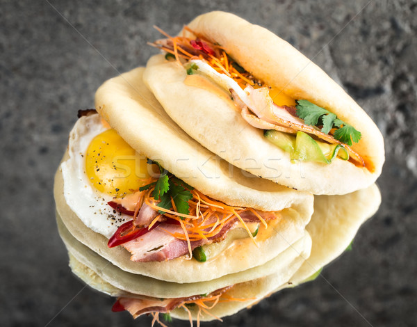 Bao bun, steamed sandwich, gua bao Stock photo © vankad