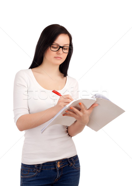 Portrait of female student with books Stock photo © vankad