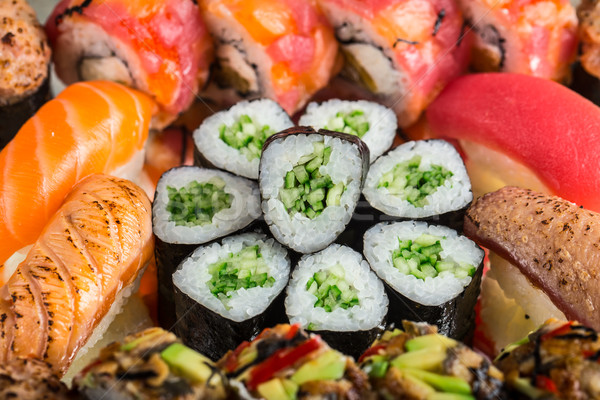 Stock photo: Sushi set close up