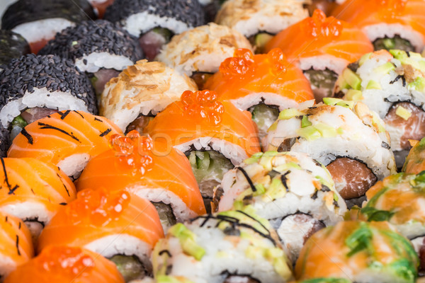 Sushi rolls close up Stock photo © vankad