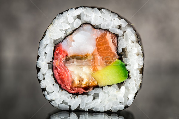 Sushi rula somon avocado textură stâncă Imagine de stoc © vankad