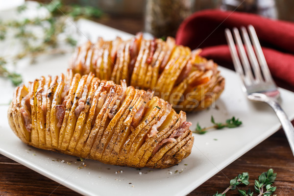 Hasselback potatoes Stock photo © vankad