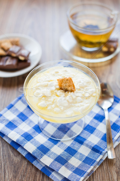 Hüttenkäse Honig Schüssel Licht Frühstück Schokolade Stock foto © vankad