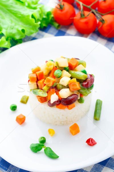 Delicious rice with vegetables Stock photo © vankad