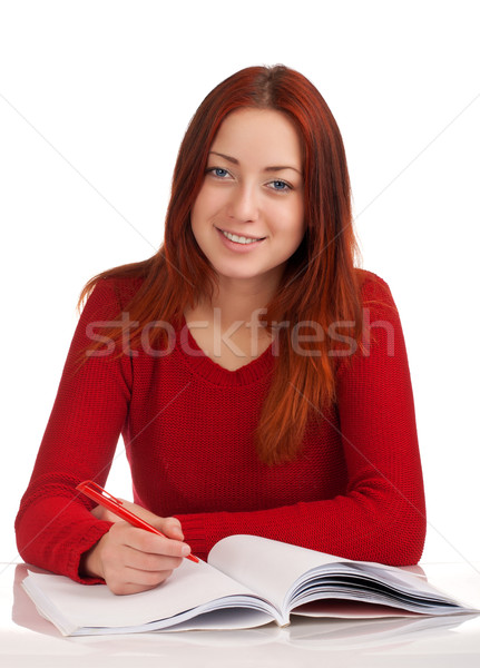 Jóvenes femenino estudiante estudiar abierto trabajo Foto stock © vankad