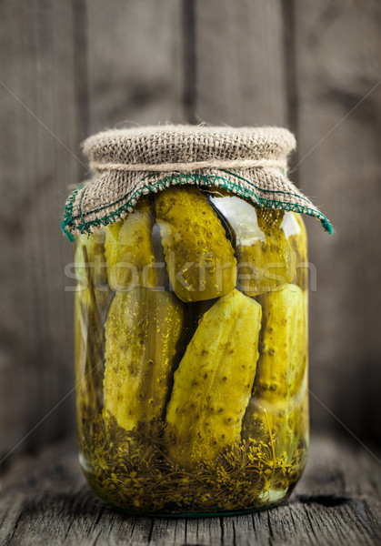 Jar sottaceti fatto in casa rustico vetro Foto d'archivio © vankad