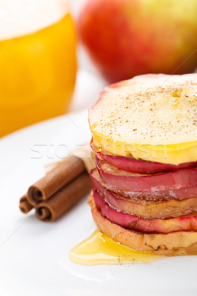 Stake of sliced baked apple Stock photo © vankad