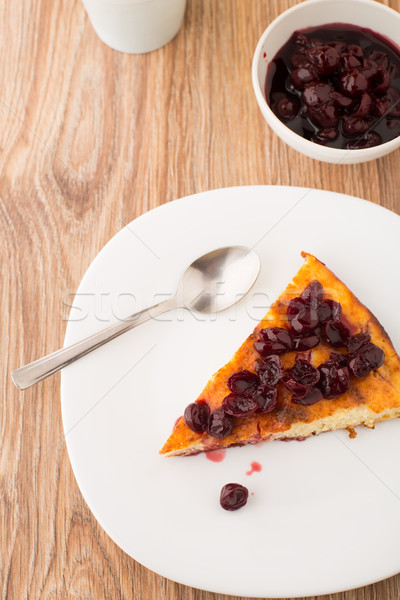 Cheesecake with berries sauce Stock photo © vankad