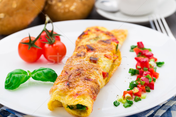 Omelet with vegetables and herbs Stock photo © vankad