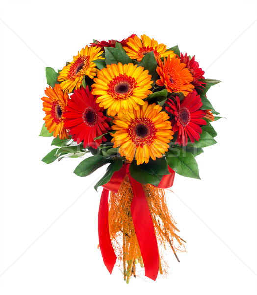 Flower bouquet of red and orange gerberas Stock photo © vankad