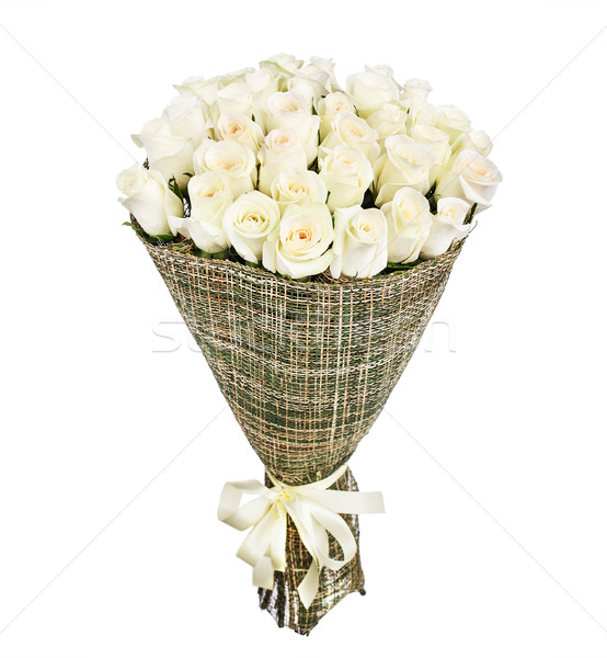 Flower bouquet of white roses Stock photo © vankad