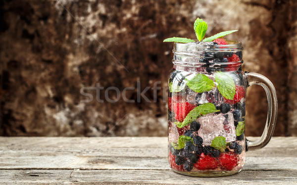 Stok fotoğraf: Içmek · taze · karpuzu · cam · nane