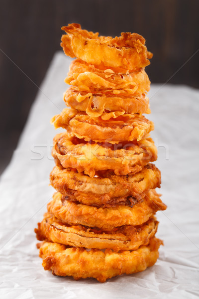 Homemade crunchy fried onion rings Stock photo © vankad