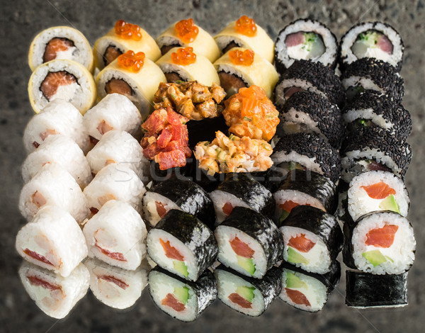 Sushi set on concrete background Stock photo © vankad