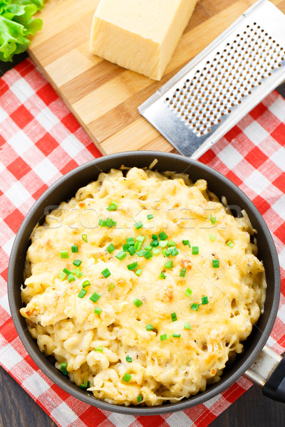 Macaroni kaas heerlijk gebakken diner pasta Stockfoto © vankad