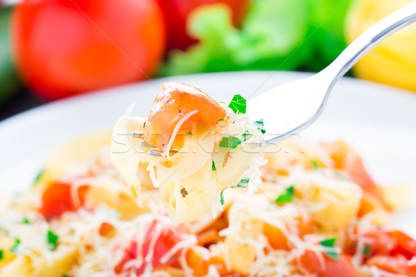 Fettuccine with tomato Stock photo © vankad