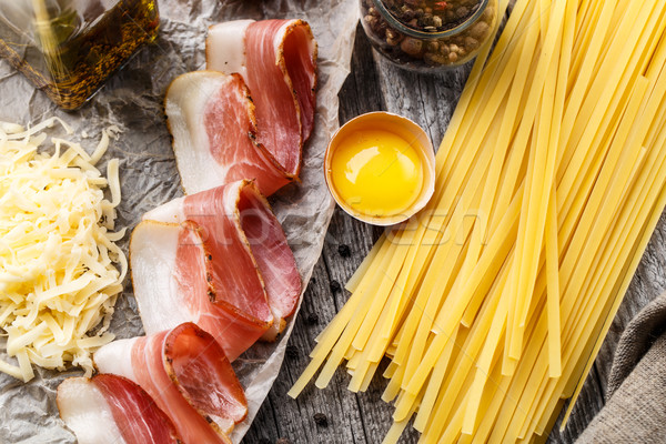 Ingredients for pasta carbonara Stock photo © vankad