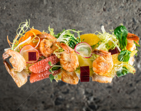 Stock photo: Citrus shrimp salad