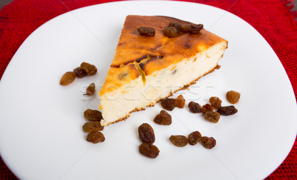 Cottage cheese pie with raisins Stock photo © vankad