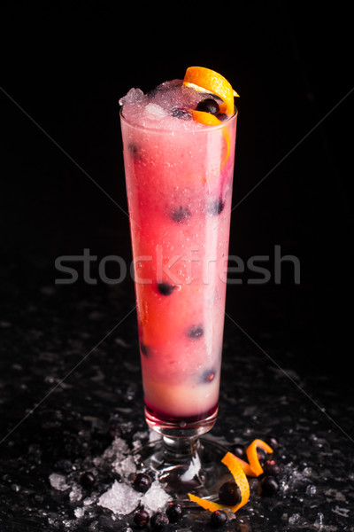 Johannisbeere Cocktail lange Glas Marmor Tabelle Stock foto © vankad