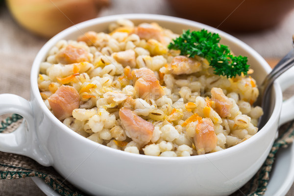 Barley porridge with pork Stock photo © vankad