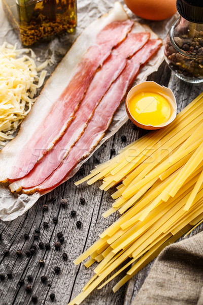 Ingredienti pasta legno mangiare cottura spaghetti Foto d'archivio © vankad