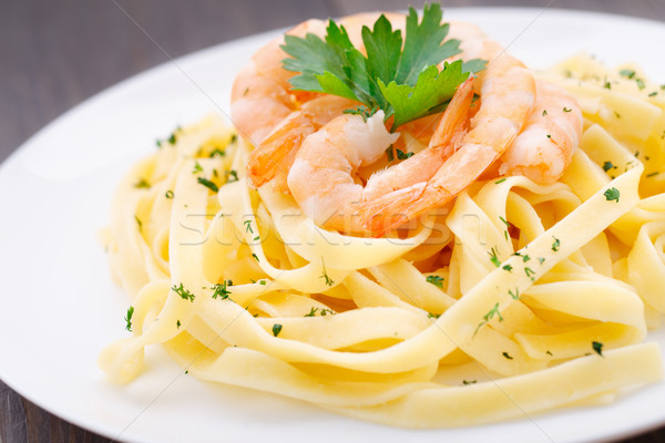 Pasta delicioso alimentos blanco almuerzo espaguetis Foto stock © vankad