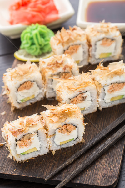 Stockfoto: Sushi · zalm · teriyaki · avocado · room