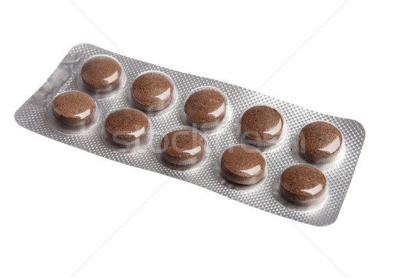 Csomag tabletták izolált fehér gyógyszer kémia Stock fotó © vankad